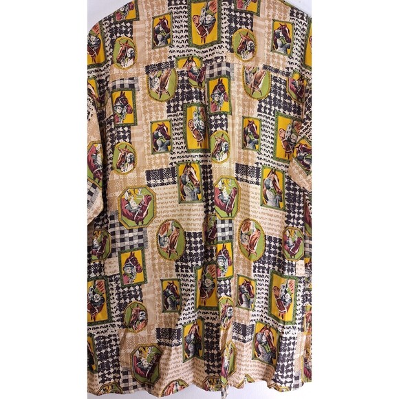 Vtg Adult Rare TED LAPIDUS PARIS Silk Equestrian Button Front Sz Large Cowboy - Picture 9 of 9